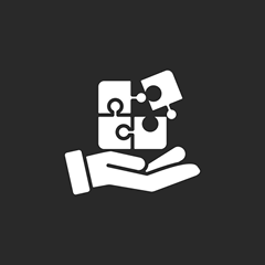 Puzzle assembly concept graphic
